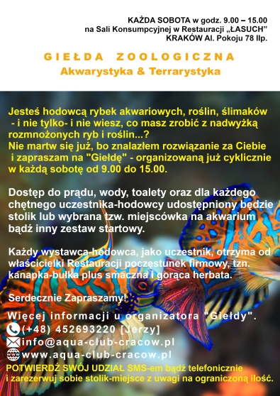 G I E Ł D A     Z O O L O G I C Z N A - AKWARYSTYKA TERRARYSTYKA - KRAKÓW.